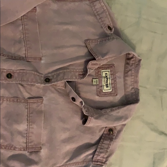 Express dusty rose/lt pink boyfriend button down - Picture 3 of 5